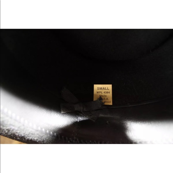 VTG Broner Fedora Men Black Hat Leather Accent Feather Metal Medallion Wool USA - Picture 8 of 8